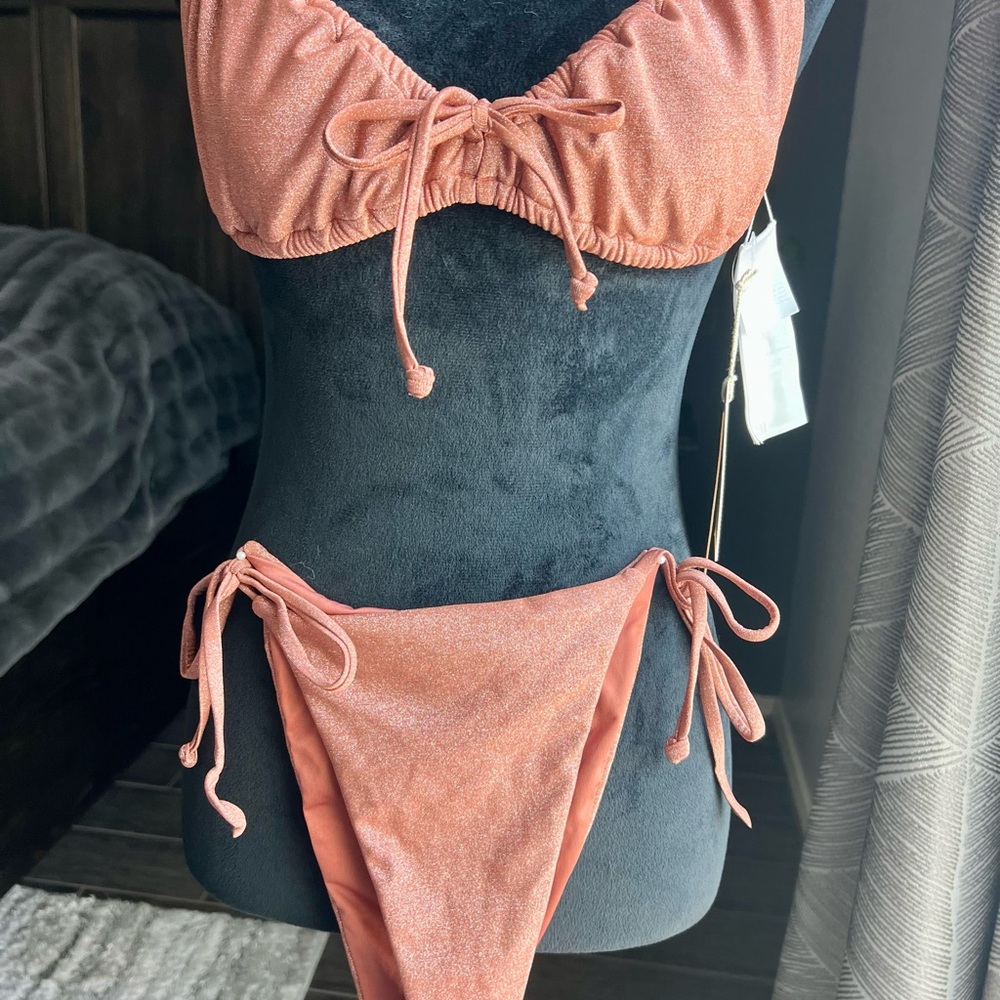 BNWT Billabong Starry Eyes Sparkly Rust Bikini Set